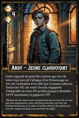 Carte Andy - Jeune clairvoyant
