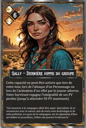 Carte Sally - Dernière hippie du groupe