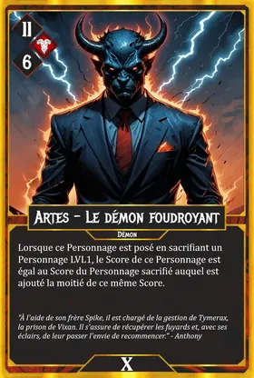 Carte Artes - Le démon foudroyant