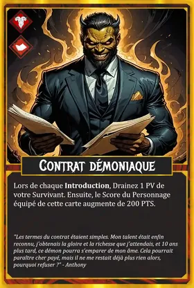 Carte Contrat démoniaque